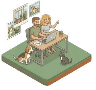 Création d'une annonce de garde d'animaux avec photos pour attirer des dog sitters fiables.