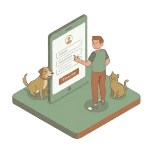 Inscription sécurisée à la plateforme de homesitting avec profils vérifiés.